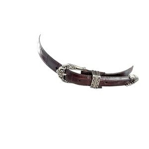 Brighton Women’s Brown Alligator 1” Belt Tooled Buckle And Tip Size 30